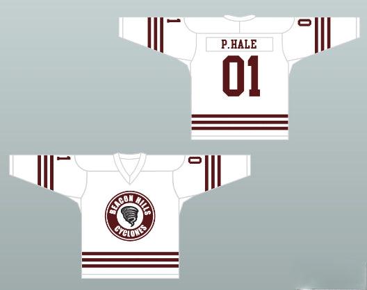 Custom Any Name Number Peter Hale 01 Beacon Hills Cyclones Hockey Jersey Teen Wolf TV Top Stitched S-6XL