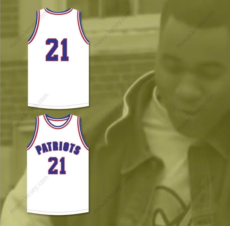 CUSTOM ANY Name Number KHALIL ROBINSON 21 WILL FOSTER HIGH SCHOOL PATRIOTS WHITE BASKETBALL JERSEY THE RED SNEAKERS Top Stitched S-6XL