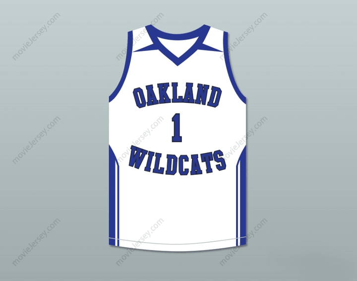 CUSTOM ANY Name Number DAMIAN LILLARD 1  HIGH SCHOOL WILDCATS WHITE BASKETBALL JERSEY Top Stitched S-6XL