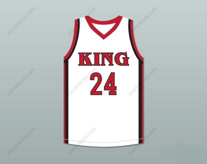 CUSTOM ANY Name Number KAWHI LEONARD 24 MARTIN LUTHER KING HIGH SCHOOL  WHITE BASKETBALL JERSEY 2 Top Stitched S-6XL