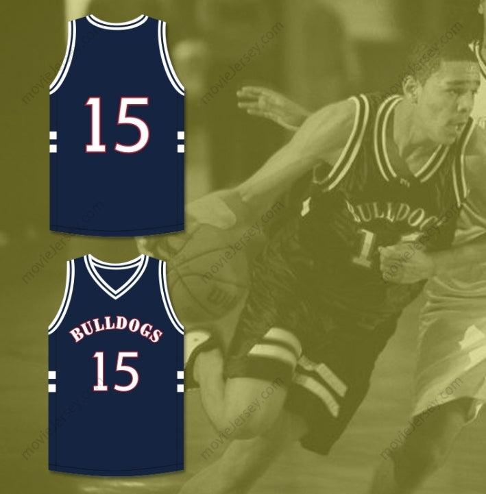 CUSTOM ANY Name Number JERMAINE COLE 15 BULLDOGS HIGH SCHOOL NAVY BLUE BASKETBALL JERSEY Top Stitched S-6XL