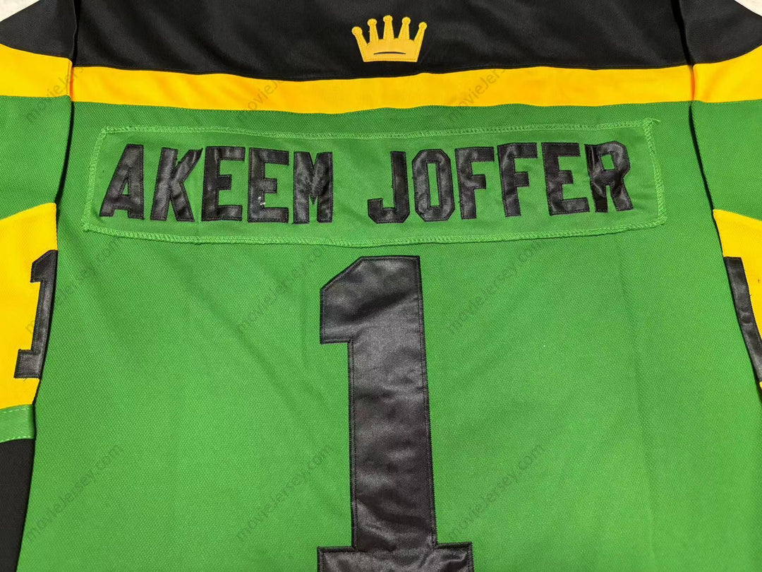 Custom Any Name Number PRINCE AKEEM JOFFER 1 FICTIONAL AFRICAN COUNTRY GREEN HOCKEY JERSEY WITH FLAG PATCH Top Stitched S-6XL