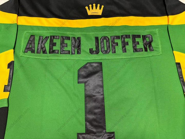 Custom Any Name Number PRINCE AKEEM JOFFER 1 FICTIONAL AFRICAN COUNTRY GREEN HOCKEY JERSEY WITH FLAG PATCH Top Stitched S-6XL