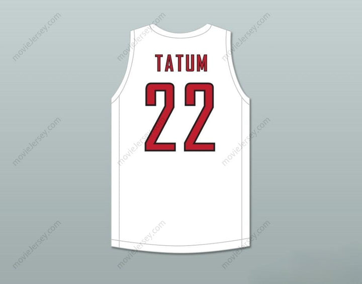 CUSTOM ANY Name Number JAYSON TATUM 22 CHAMINADE COLLEGE PREPARATORY SCHOOL RED DEVILS WHITE BASKETBALL JERSEY 2 Top Stitched S-6XL
