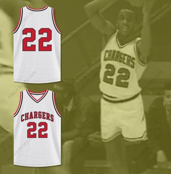 CUSTOM ANY Name Number WILLIAM GATES 22 CHARGERS HIGH SCHOOL WHITE BASKETBALL JERSEY HOOP DREAMS Top Stitched S-6XL