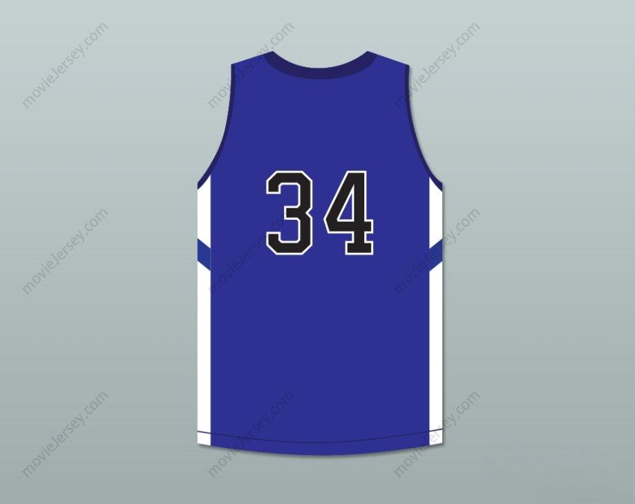 CUSTOM ANY Name Number SHAREEF O'NEAL 34 WINDWARD SCHOOL WILDCATS BLUE BASKETBALL JERSEY 1 Top Stitched S-6XL