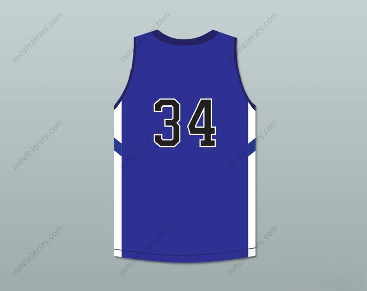 CUSTOM ANY Name Number SHAREEF O'NEAL 34 WINDWARD SCHOOL WILDCATS BLUE BASKETBALL JERSEY 1 Top Stitched S-6XL