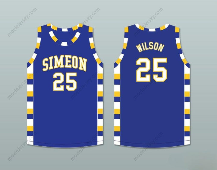 CUSTOM ANY Name Number BEN WILSON 25 SIMEON CAREER ACADEMY WOLVERINES ROYAL BLUE BASKETBALL JERSEY Top Stitched S-6XL