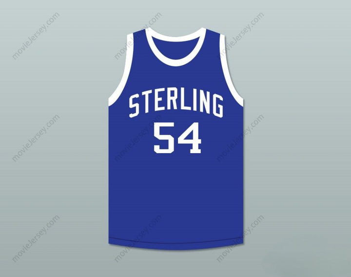 CUSTOM ANY Name Number CLYDE DREXLER 54 STERLING HIGH SCHOOL RAIDERS BLUE BASKETBALL JERSEY 2 Top Stitched S-6XL