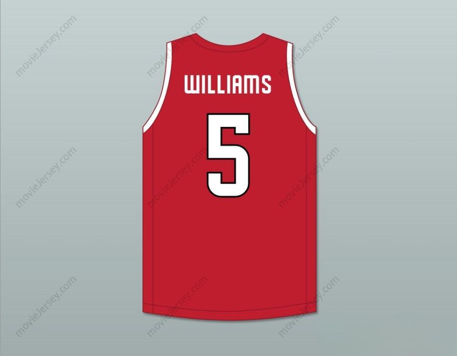 CUSTOM ANY Name Number ROBERT WILLIAMS III 5 NORTH CADDO HIGH SCHOOL TITANS RED BASKETBALL JERSEY 2 Top Stitched S-6XL