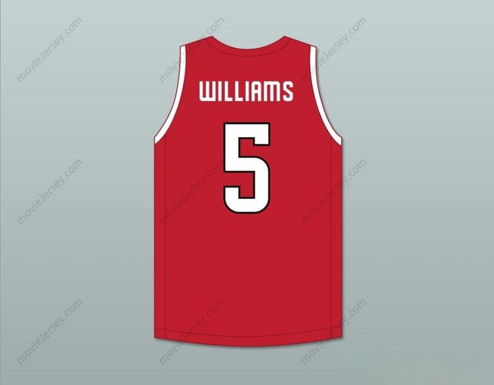 CUSTOM ANY Name Number ROBERT WILLIAMS III 5 NORTH CADDO HIGH SCHOOL TITANS RED BASKETBALL JERSEY 2 Top Stitched S-6XL