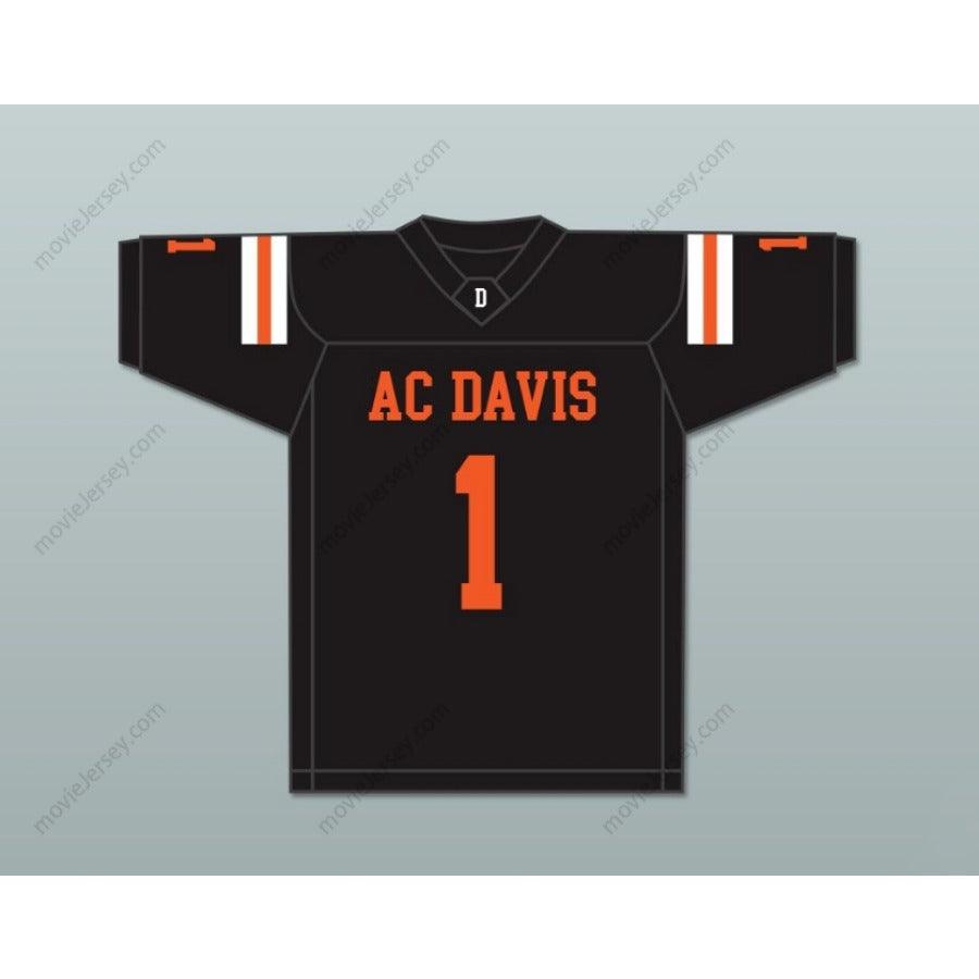 CUSTOM ANY Name Number COOPER KUPP 1 A.C. DAVIS HIGH SCHOOL PIRATES BLACK Football Jersey Top Stitched S-6XL