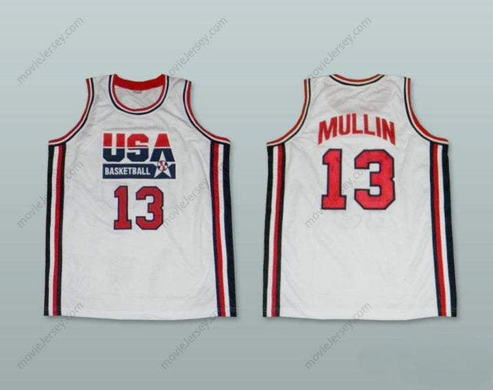 CUSTOM ANY Name Number 1992 CHRIS MULLIN 13 USA HOME BASKETBALL JERSEY Top Stitched S-6XL