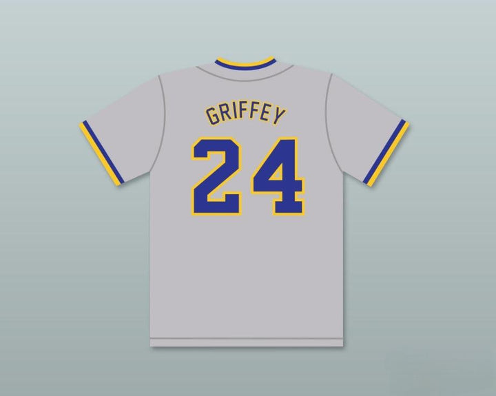Custom Any Name Number KEN GRIFFEY JR 24 ARCHBISHOP   HIGH SCHOOL CRUSADERS GRAY BASEBALL JERSEY 2 Top Stitched S-6XL