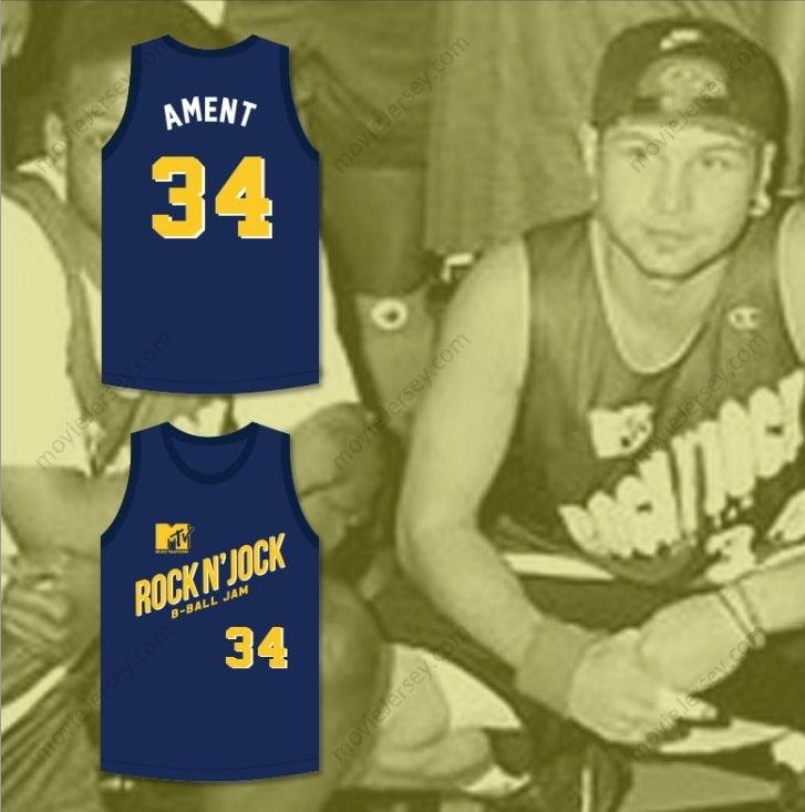 CUSTOM ANY Name Number JEFF AMENT 34 VIOLATORS BASKETBALL JERSEY SECOND ANNUAL ROCK N' JOCK B-BALL JAM 1992 Top Stitched S-6XL