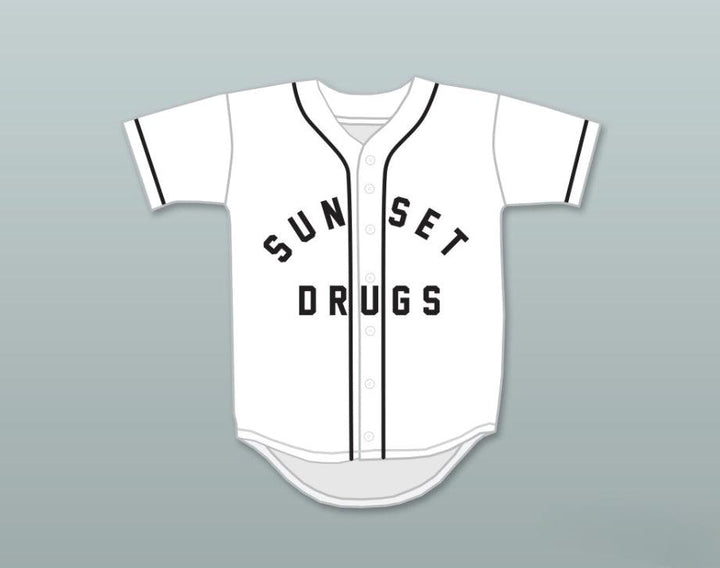 Custom Any Name Number ANDRE DAWSON 10 SUNSET DRUGS LITTLE LEAGUE WHITE BASEBALL JERSEY 2 Top Stitched S-6XL