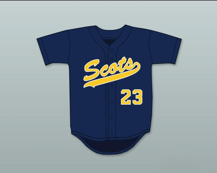 Custom Any Name Number CLAYTON KERSHAW 23 HIGHLAND PARK HIGH SCHOOL SCOTS NAVY BLUE BASEBALL JERSEY 1 Top Stitched S-6XL