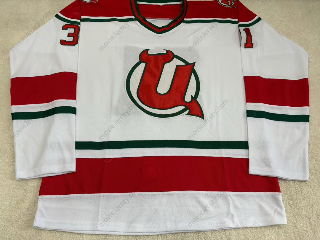 Custom Any Name Number CHRIS TERRERI 31 UTICA DEVILS RED WHITE HOCKEY JERSEYStitched Top Stitched S-6XL
