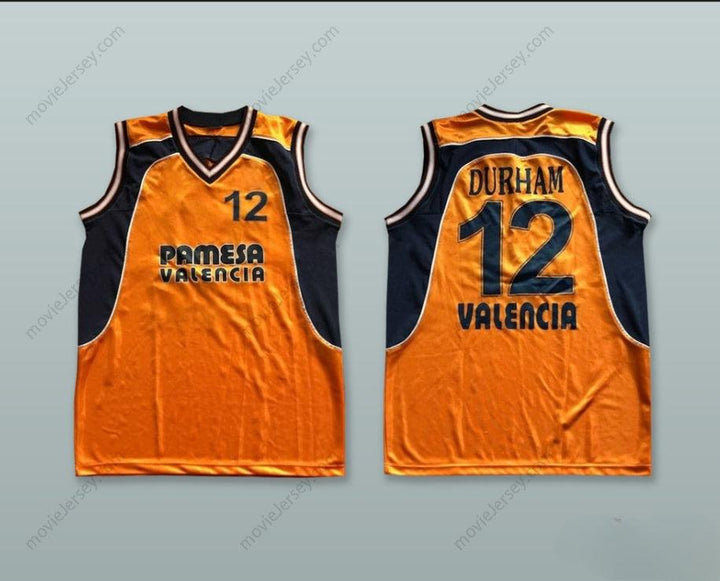 CUSTOM ANY Name Number PAT DURHAM 12 PAMESA VALENCIA ORANGE BASKETBALL JERSEY Top Stitched S-6XL