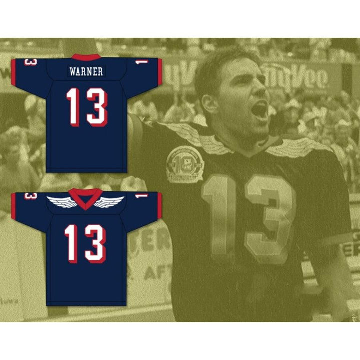 CUSTOM ANY Name Number KURT WARNER 13 IOWA BARNSTORMERS Football Jersey Top Stitched S-6XL