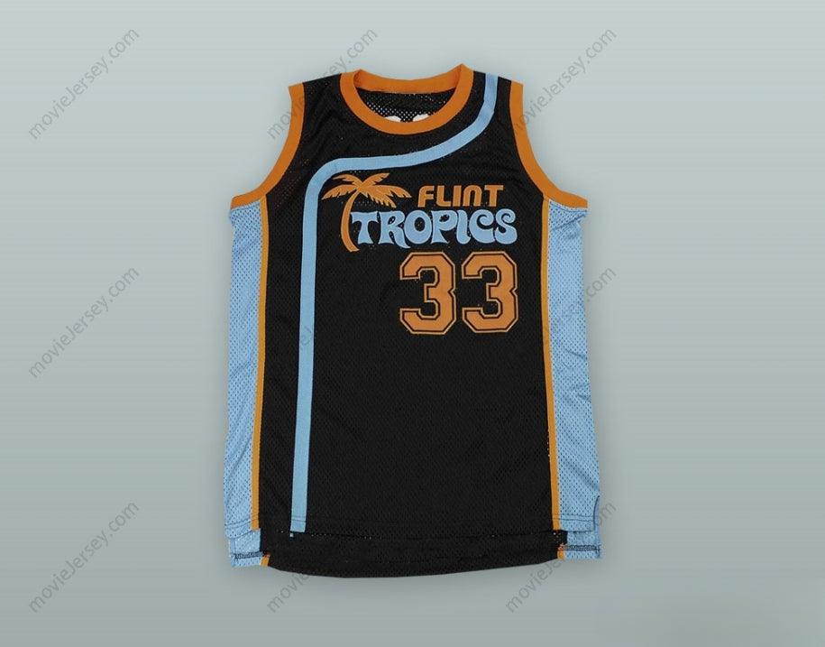 CUSTOM ANY Name Number JACKIE MOON 33 FLINT TROPICS BLACK BASKETBALL JERSEY Top Stitched S-6XL