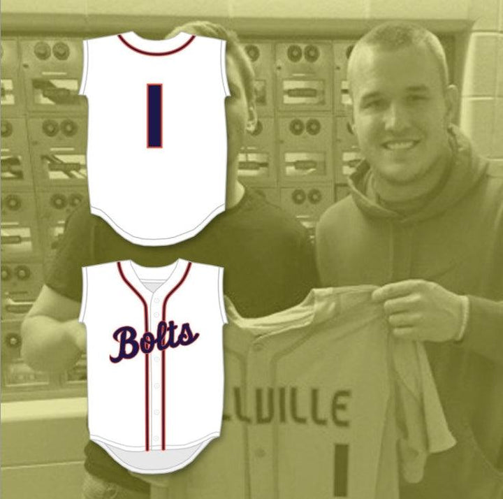Custom Any Name Number MIKE TROUT 1  SENIOR HIGH SCHOOL THUNDERBOLTS WHITE BASEBALL JERSEY 1 Top Stitched S-6XL