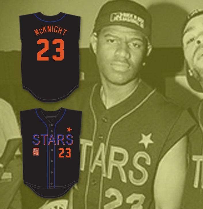 Custom Any Name Number BRIAN MCKNIGHT 23 STARS SOFTBALL JERSEY 10TH ANNUAL ROCK 'N JOCK SOFTBALL CHALLENGE 1999 Top Stitched S-6XL