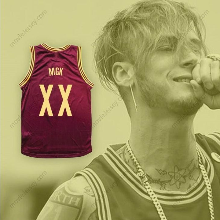 CUSTOM ANY Name Number MGK XX MAROON BASKETBALL JERSEY Top Stitched S-6XL