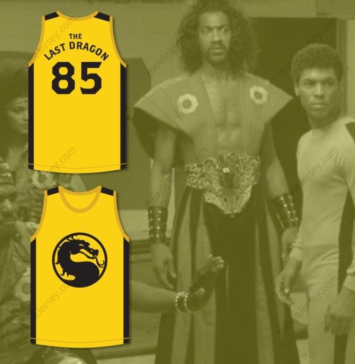 CUSTOM ANY Name Number BRUCE LEROY GREEN 85 THE LAST DRAGON YELLOW MORTAL KOMBAT JERSEY Top Stitched S-6XL