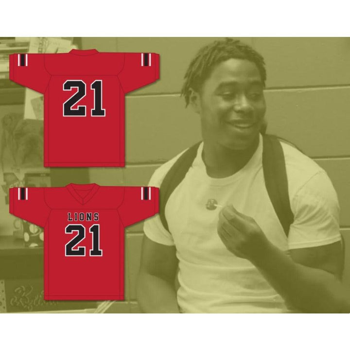 CUSTOM ANY Name Number RYAN LEE 21 EMCC LIONS FOOTBALL JERSEY INCLUDES PATCHES Top Stitched S-6XL