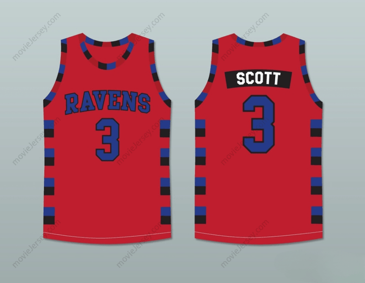 CUSTOM ANY Name Number LUCAS SCOTT ONE TREE HILL RAVENS RED BASKETBALL JERSEY ANY NUMBER OR PLAYER Top Stitched S-6XL