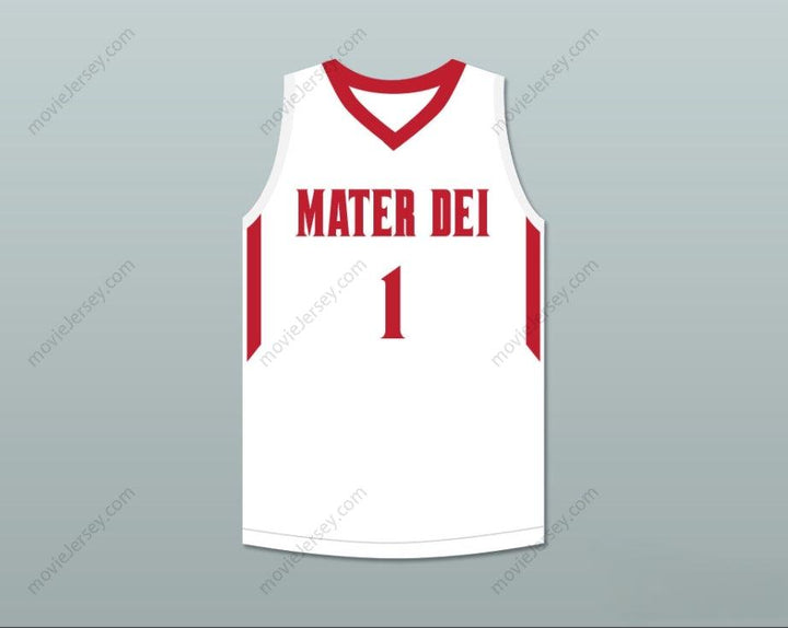CUSTOM ANY Name Number BOL BOL 1 MATER DEI HIGH SCHOOL WHITE BASKETBALL JERSEY 2 Top Stitched S-6XL