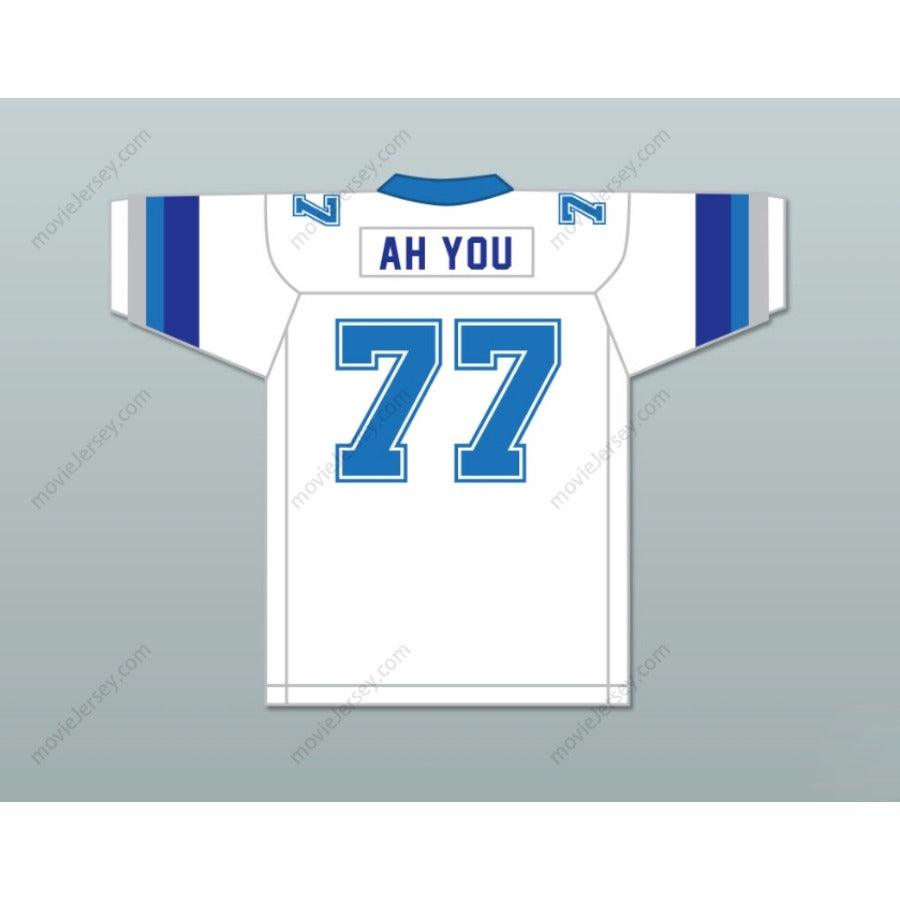 CUSTOM ANY Name Number 1983 USFL JUNIOR AH YOU 77 BOSTON BREAKERS ROAD Football Jersey Top Stitched S-6XL