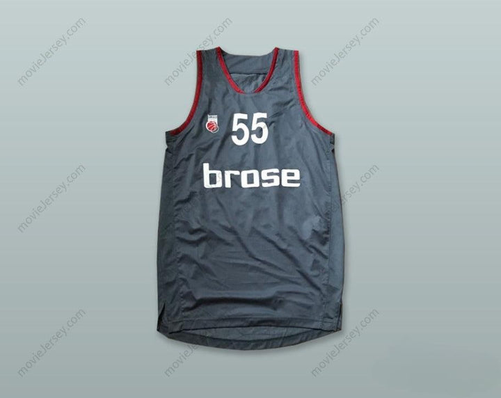 CUSTOM ANY Name Number DAWAN ROBINSON 55 BROSE BAMBERG GERMANY DARK GRAY BASKETBALL JERSEY Top Stitched S-6XL