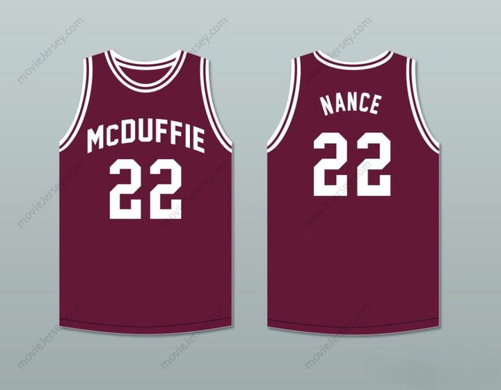 CUSTOM ANY Name Number LARRY NANCE 22 MCDUFFIE HIGH SCHOOL FIGHTING SCOTS MAROON BASKETBALL JERSEY Top Stitched S-6XL