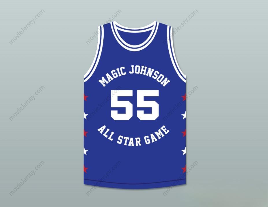 CUSTOM ANY Name Number KIKI VANDEWEGHE 55 MAGIC JOHNSON ALL STAR GAME BLUE BASKETBALL JERSEY 1989 MIDSUMMER NIGHT'S MAGIC CHARITY EVENT Top Stitched S-6XL