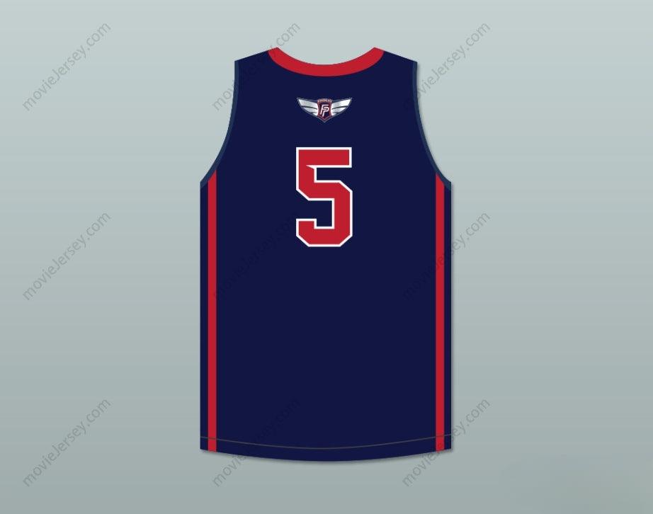 CUSTOM ANY Name Number P. J. WASHINGTON 5  PREP NAVY BLUE BASKETBALL JERSEY 1 Top Stitched S-6XL