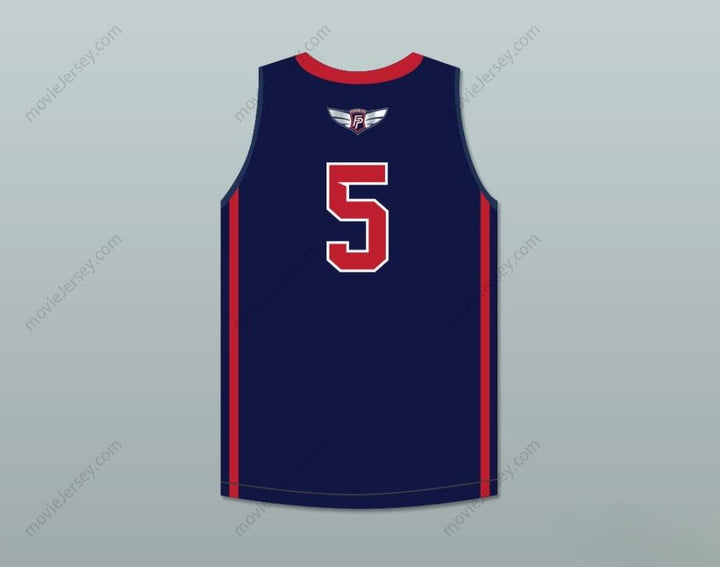 CUSTOM ANY Name Number P. J. WASHINGTON 5  PREP NAVY BLUE BASKETBALL JERSEY 1 Top Stitched S-6XL