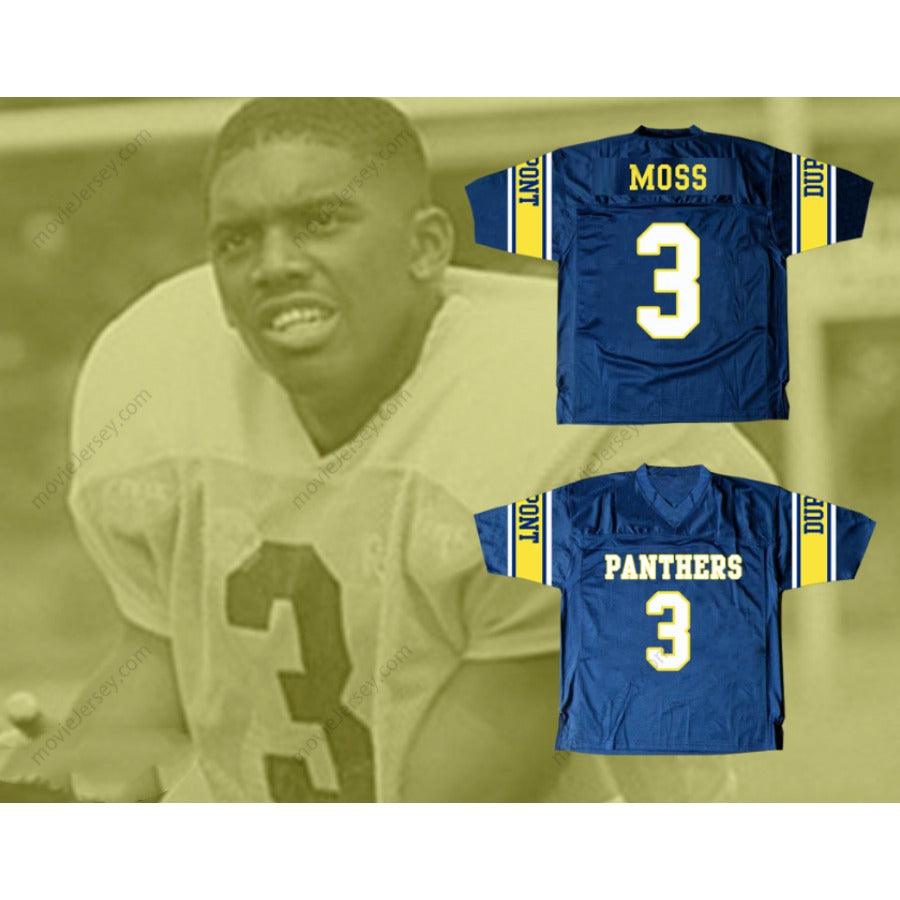 CUSTOM ANY Name Number RANDY 3 MOSS DUPONT PANTHERS HIGH SCHOOL FOOTBALL JERSEY Top Stitched S-6XL