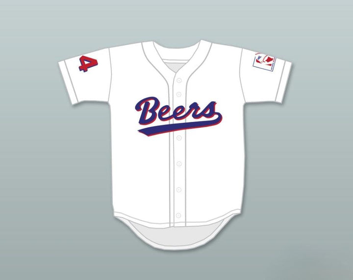 Custom Any Name Number JOE 'AIRMAN' COOPER 44  BEERS BASEKETBALL WHITE BASEBALL JERSEY Top Stitched S-6XL
