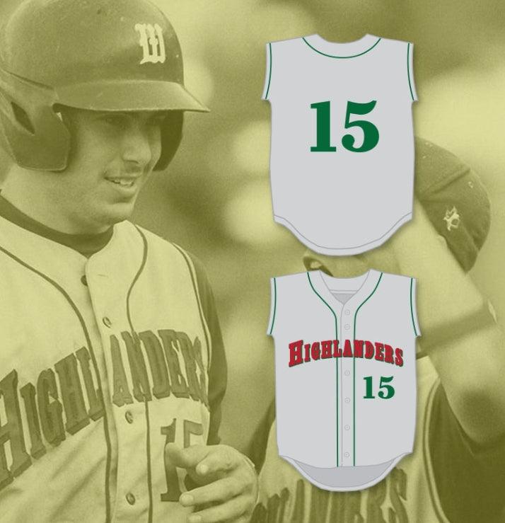 Custom Any Name Number PAUL GOLDSCHMIDT 15 THE  HIGH SCHOOL HIGHLANDERS GRAY BASEBALL JERSEY 1 Top Stitched S-6XL