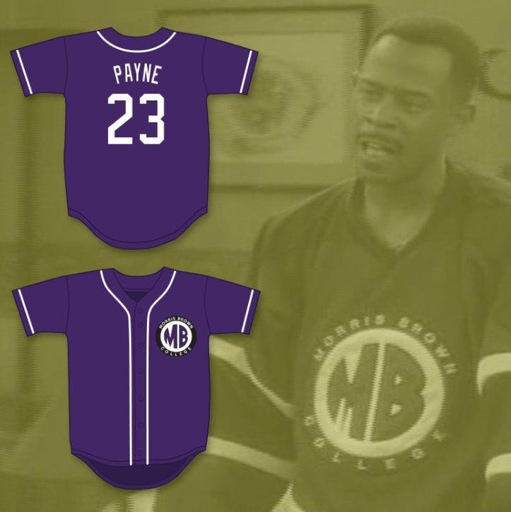Custom Any Name Number MARTIN PAYNE 23 MORRIS BROWN COLLEGE PURPLE BASEBALL JERSEY Top Stitched S-6XL