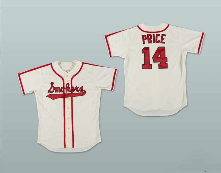 Custom Any Name Number DAVID PRICE 14 SMOKERS WHITE BASEBALL JERSEY Top Stitched S-6XL