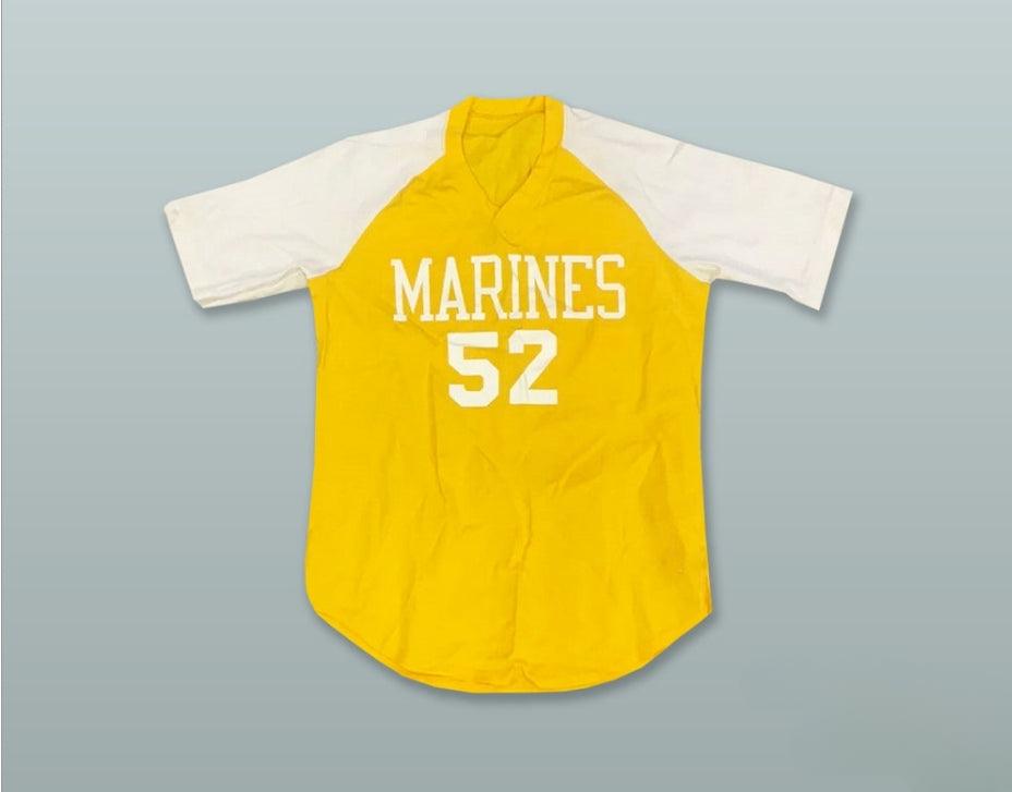 Custom Any Name Number MARINES 52 YELLOW PULLOVER BASEBALL JERSEY Top Stitched S-6XL