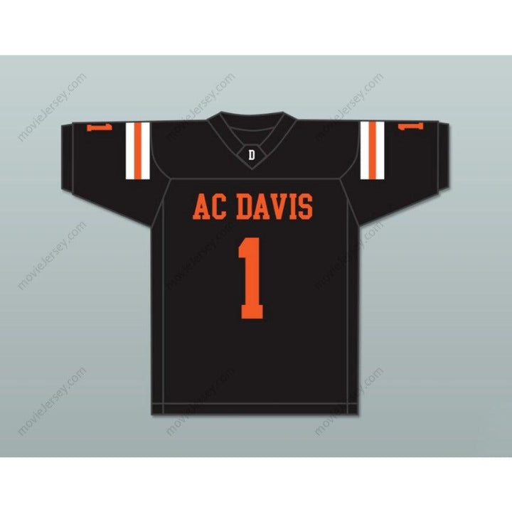 CUSTOM ANY Name Number COOPER KUPP 1 A.C. DAVIS HIGH SCHOOL PIRATES BLACK Football Jersey Top Stitched S-6XL