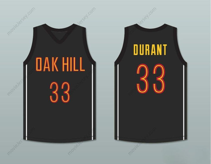 CUSTOM ANY Name Number KEVIN DURANT 33 OAK HILL ACADEMY BLACK BASKETBALL JERSEY Top Stitched S-6XL