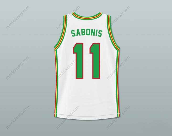 CUSTOM ANY Name Number ARVYDAS SABONIS 11 LITHUANIA BASKETBALL JERSEY STITCH SEWN Top Stitched S-6XL
