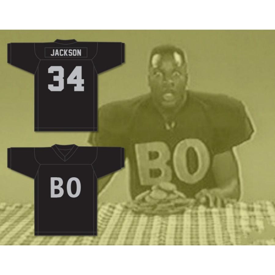 CUSTOM ANY Name Number BO JACKSON 34 BO BLACK FOOTBALL JERSEY All Stitched S-6XL