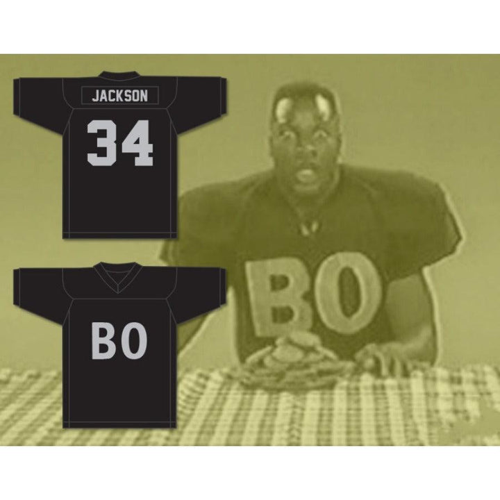 CUSTOM ANY Name Number BO JACKSON 34 BO BLACK FOOTBALL JERSEY All Stitched S-6XL