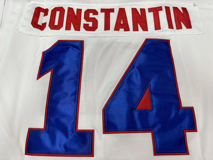 Custom Any Name Number CHARLES CONSTANTIN QUEBEC NORDIQUES HOCKEY JERSEY Top Stitched S-6XL